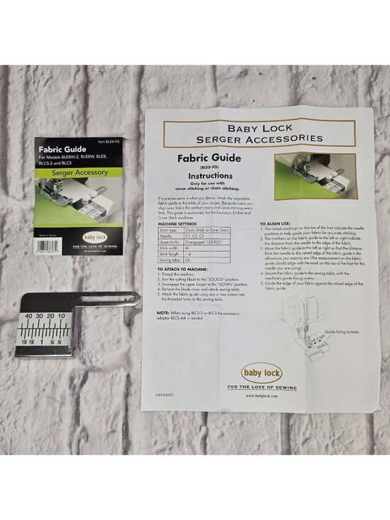 Baby Lock Other - Baby Lock Fabric Guide BLE8-FG Serger Accessory For BLE8W-2 BLE8W BLE8 BLCS-2 BL